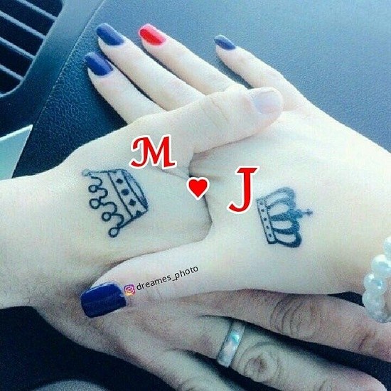 عکس نوشته انگلیسی اسم m و j