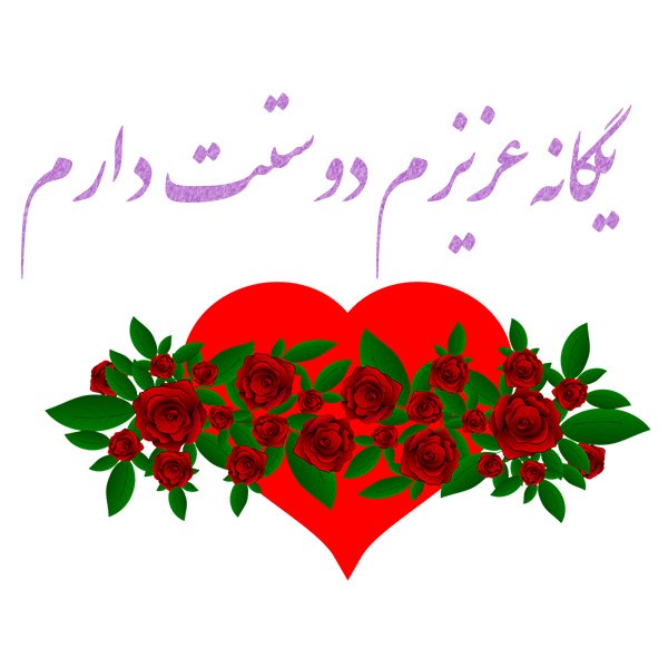 عکس نوشته یگانه عزیزم دوستت دارم