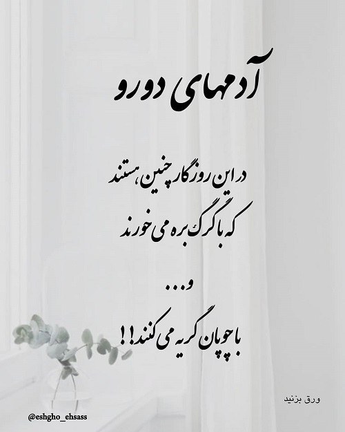 حکایت آدمهای دورو ، متن در مورد آدمهای دورو