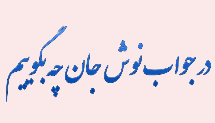 در جواب نوش جان چه بگوییم