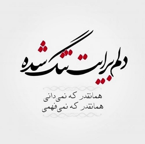 عکس نوشته دلم برات تنگ شده عشقم