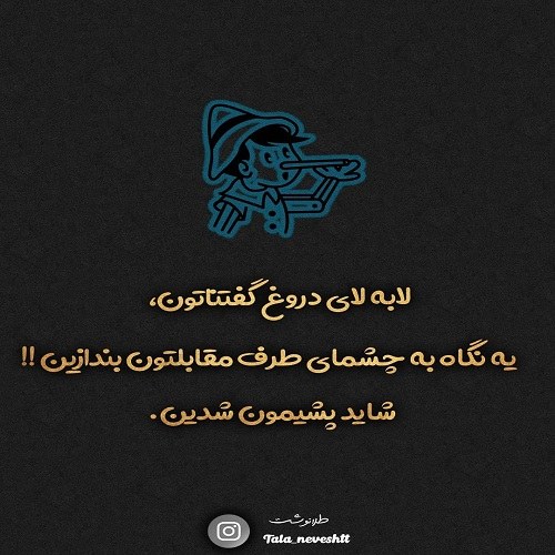 عکس نوشته دروغ چرا