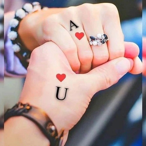 پروفایل حروف انگلیسی A و U عاشقانه