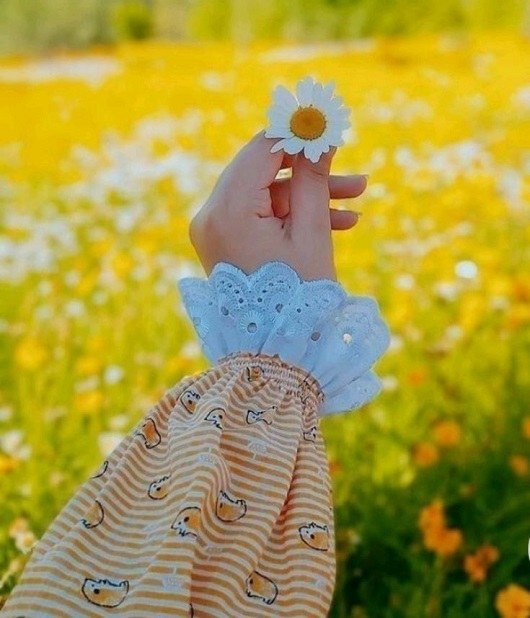 عکس دختر با گل برای پروفایل واتساپ