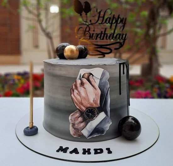 کیک تولد مردانه نوشته دار