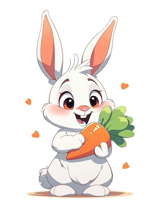 نقاشی فانتزی خرگوش قشنگ