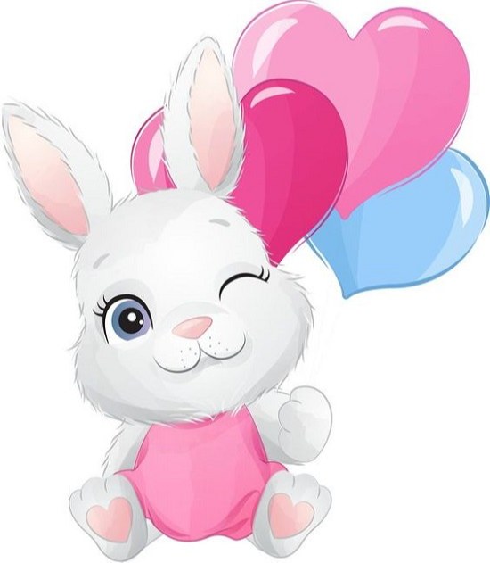 نقاشی خرگوش کودکانه آسان و زیبای ساده و فانتزی
