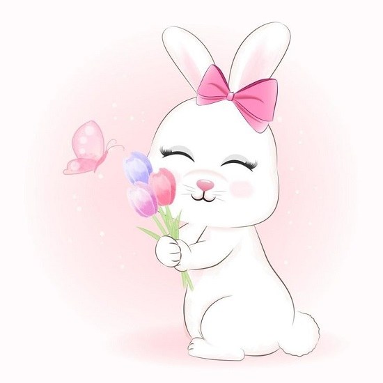 عکس زیبا و بامزه از خرگوش ناز و کوچولو کارتونی و فانتزی