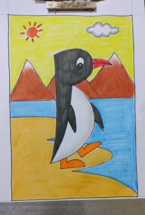 نقاشی پنگوئن جنگل