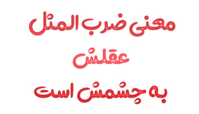 معنی ضرب المثل عقلش به چشمش است کلاس پنجم