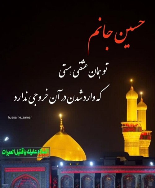 پروفایل حسین جانم + عکس گنبد امام حسین