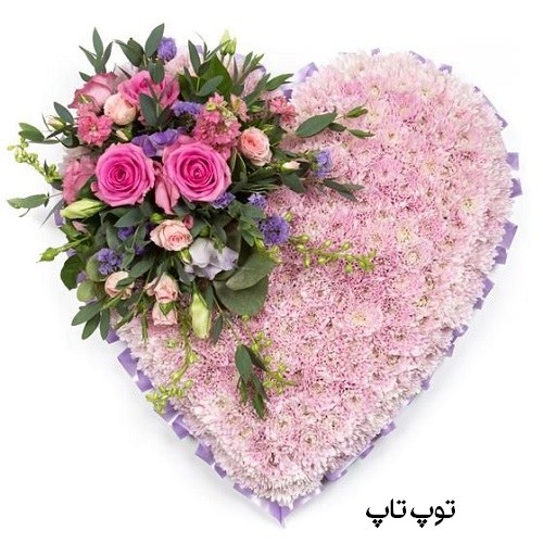 عکس پروفایل گلهای رنگارنگ تقدیمی به همسر در قالب قلب