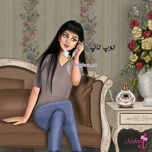 عکس پروفایل دخترونه در حال تلفن زدن + کارتونی