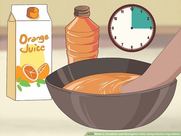 ناخن ها را در آب پرتقال خیس کنید
