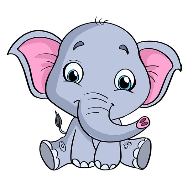 رنگ آمیزی نقاشی بچه فیل