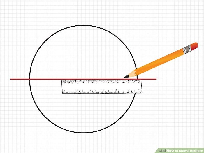 خطی رسم کنید که از مرکز دایره عبور کند