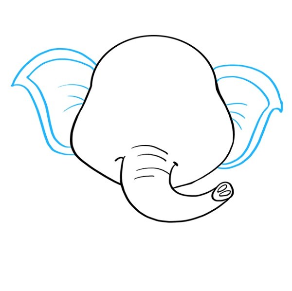 گام به گام نقاشی بچه فیل مرحله 5