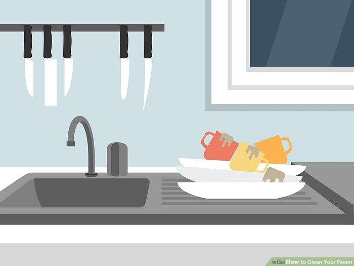 بردن ظرف های کثیف به آشپزخانه