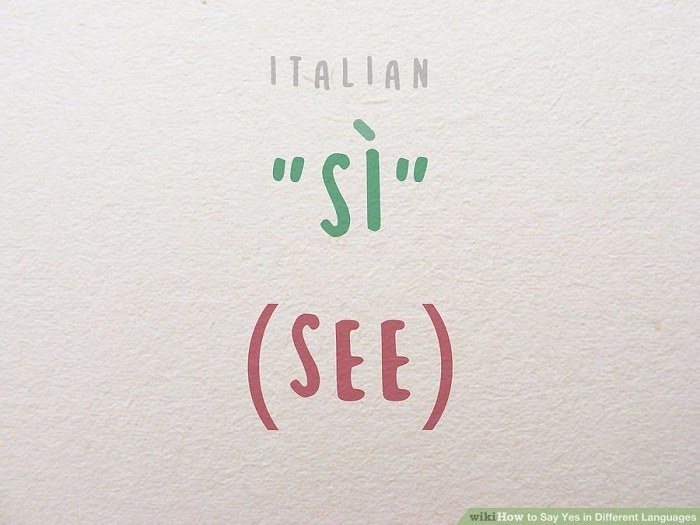 بله گفتن به زبان ایتالیایی