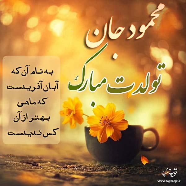 عکس نوشته ی محمود جان تولدت مبارک