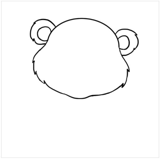 نقاشی کودکانه بچه خرس مرحله چهارم