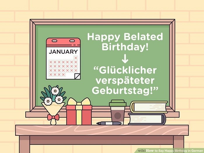 استفاده از Glücklicher verspäteter Geburtstag