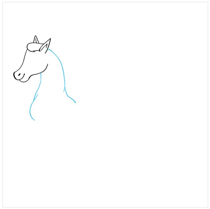 نقاشی ساده اسب بالدار مرحله چهارم