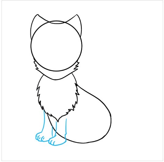 نقاشی روباه قطبی برای کودکان مرحله پنجم