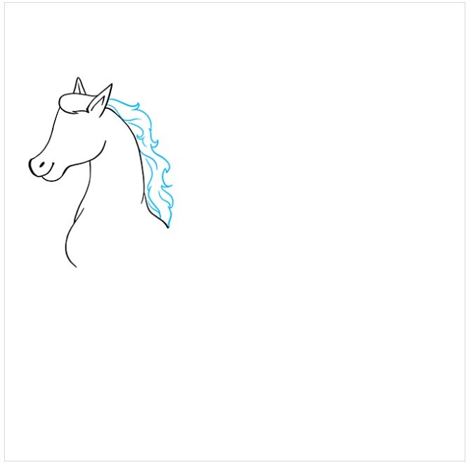 نقاشی کودکانه اسب بالدار مرحله پنجم
