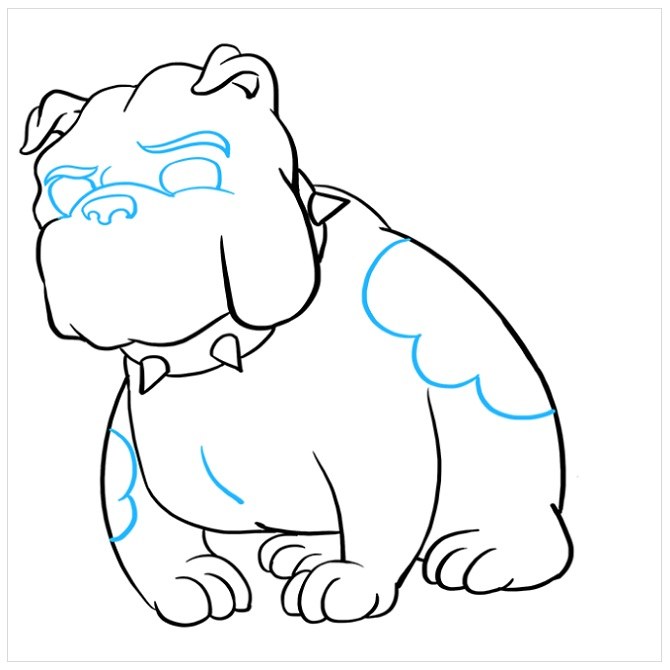 نقاشی سگ بولداگ مرحله هشتم