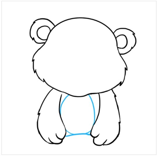 نقاشی آسان بچه خرس مرحله ششم