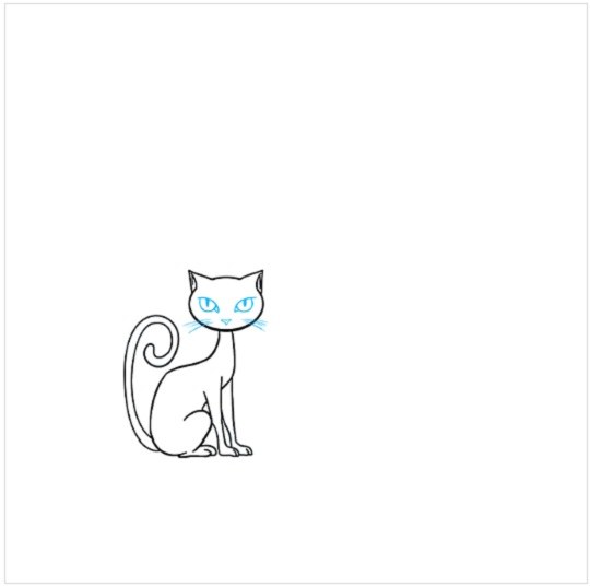 نقاشی آسان گربه سیاه مرحله ششم
