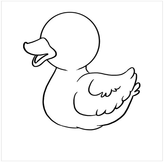 نقاشی آسان جوجه اردک مرحله ششم