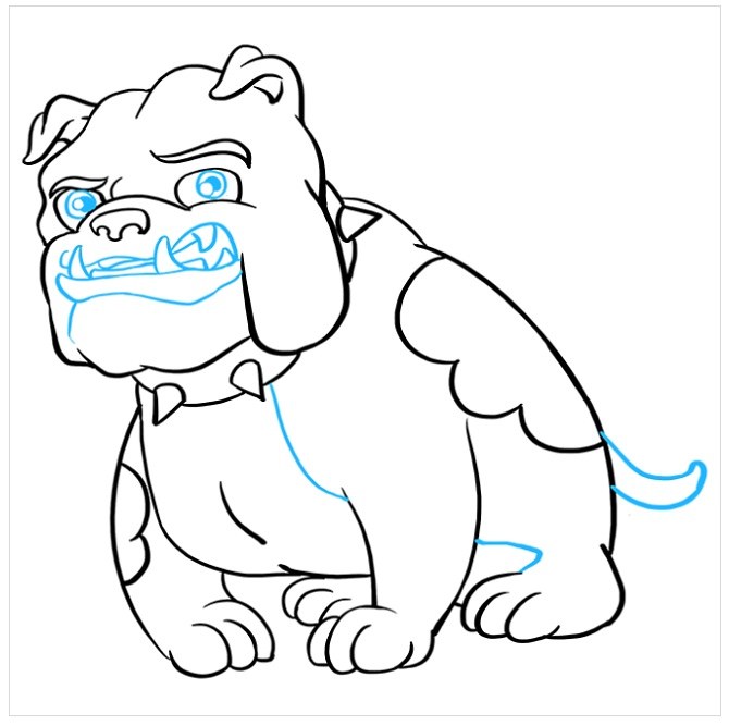 نقاشی سگ بولداگ مرحله نهم