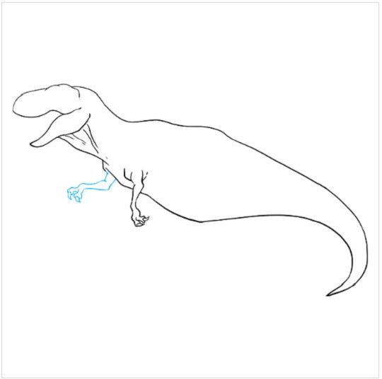 روش نقاشی کشیدن دایناسور مرحله هفتم