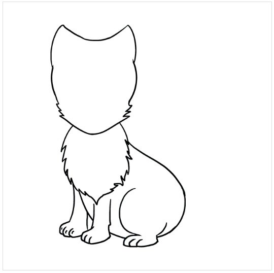 آموزش نقاشی روباه قطبی مرحله هفتم