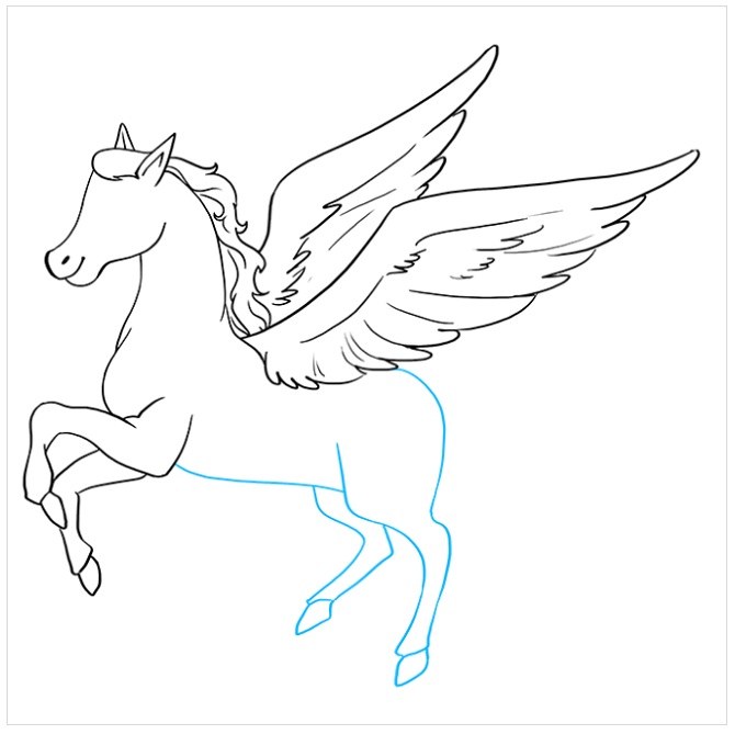 نقاشی اسب بالدار مرحله هشتم