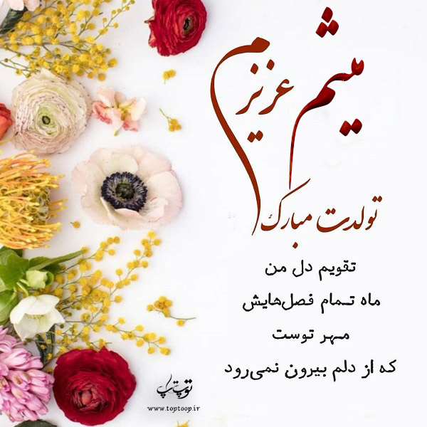 عکس نوشته میثم عزیزم تولدت مبارک