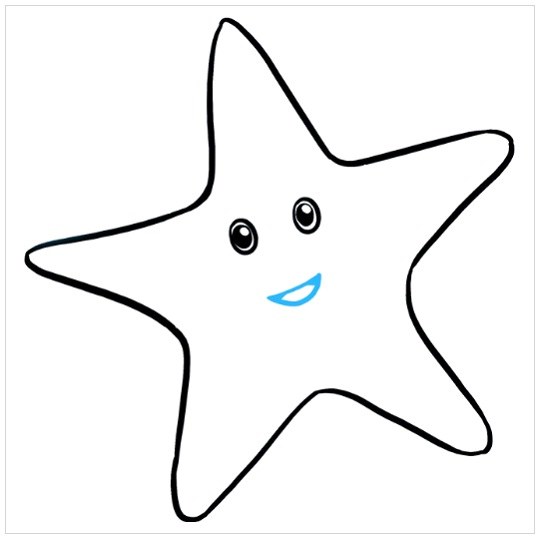 آموزش نقاشی آسان ستاره دریایی مرحله پنجم