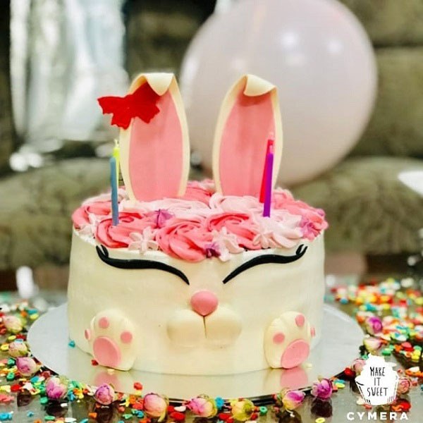 کیک تولد دخترونه خرگوشی بانمک