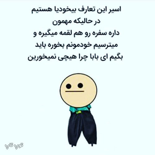 عکس نوشته خنده دار درباره تعارف کردن الکی