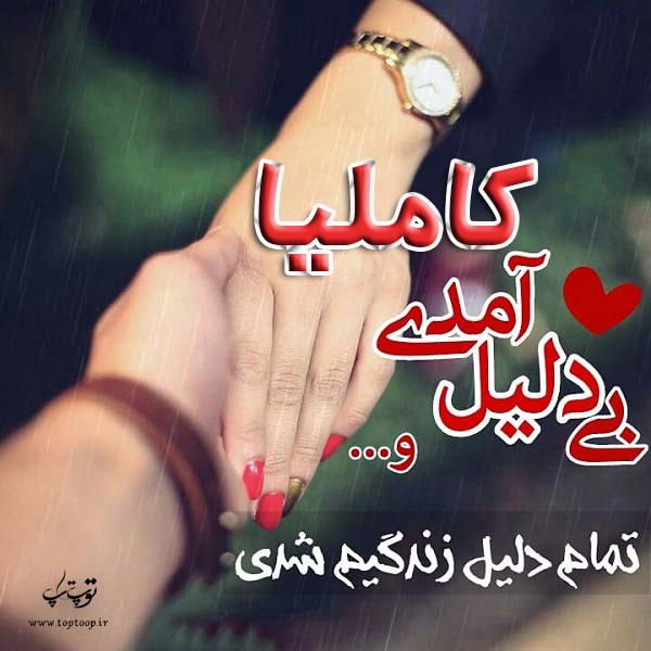 عکس نوشته عاشاقنه اسم کاملیا