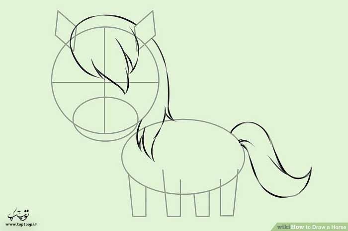 آموزش نقاشی اسب آسان