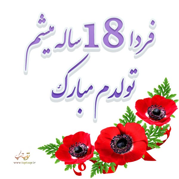 عکس نوشته فردا تولد 18 سالگیمه + متن