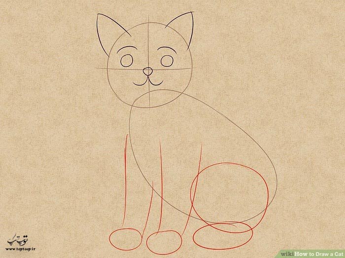 چگونه یک گربه کارتونی رسم کنیم