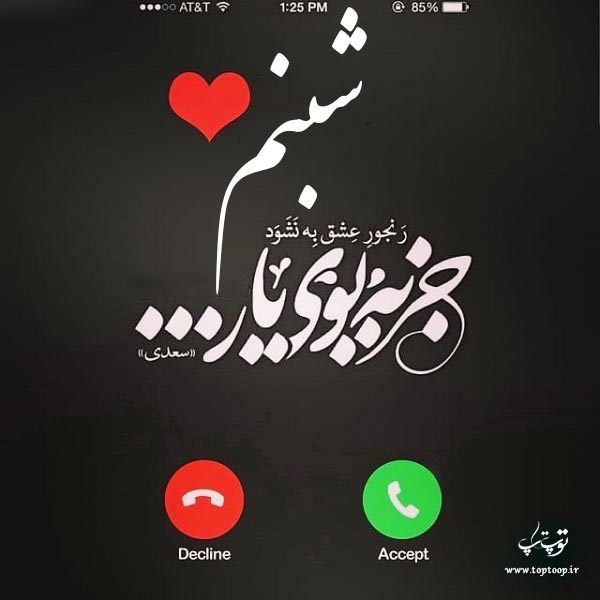 عکس نوشته ی اسم شبنم