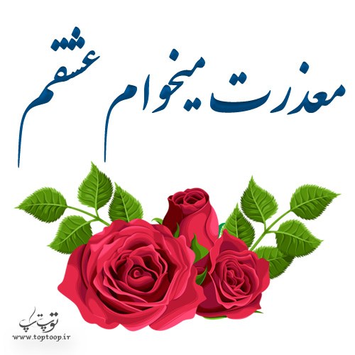 عکس نوشته معذرت میخوام عشقم