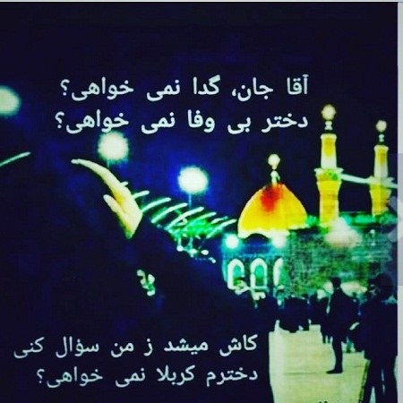 عکس نوشته دخترونه حرم امام حسین