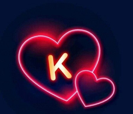 عکس حرف K داخل قلب خوشگل