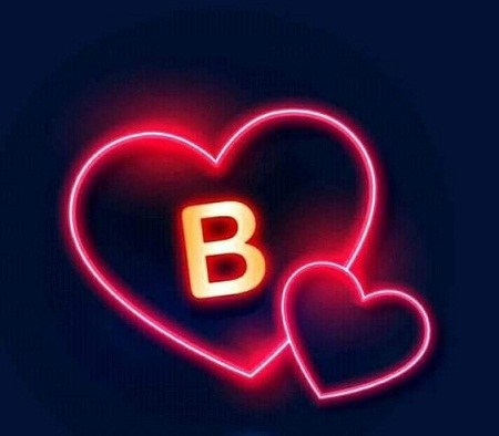 عکس حرف انگلیسی B داخل قلب عاشقانه